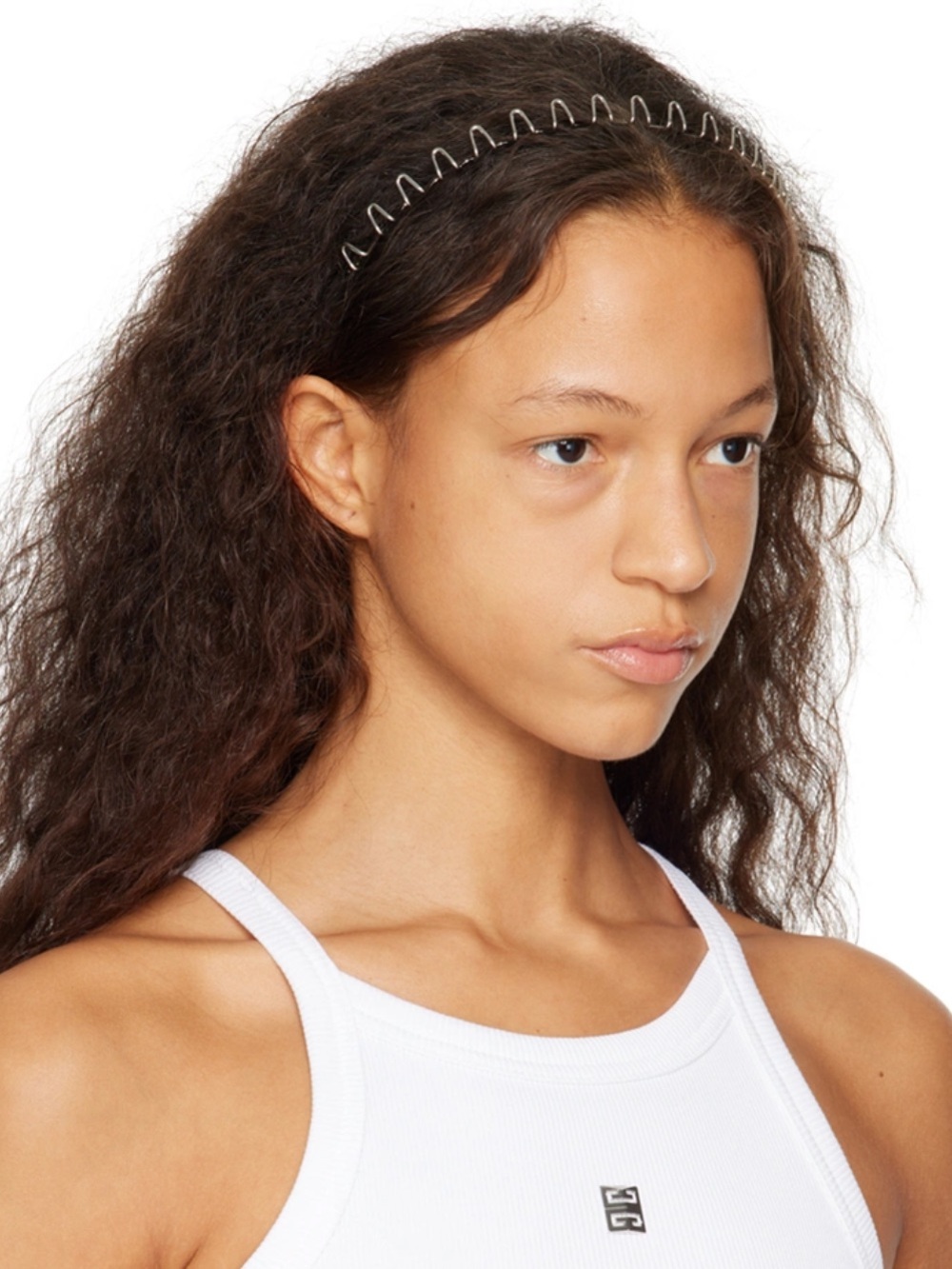 Givenchy Silver Show Zigzag Accent Headband - Picture 1 of 9